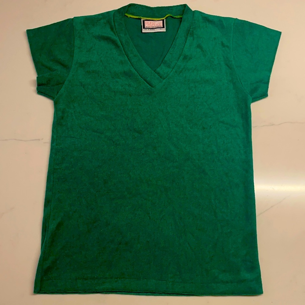 Vintage Kelly Green Polyester Top